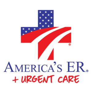 Americas ER Urgent Care Logo & Logotype Vertical (white filled in)